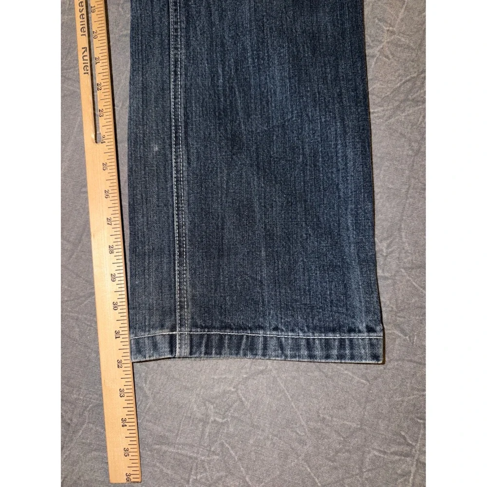 Sacred Cult Jeans Mens 32x32 Straight Graphic Skull Blue Streetwear 7th Y2K